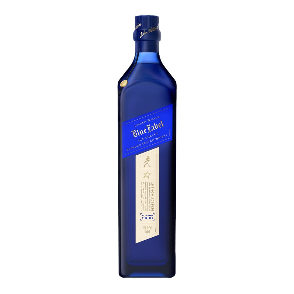 Johnnie Walker Blue Label Ice Chalet Bottle Front