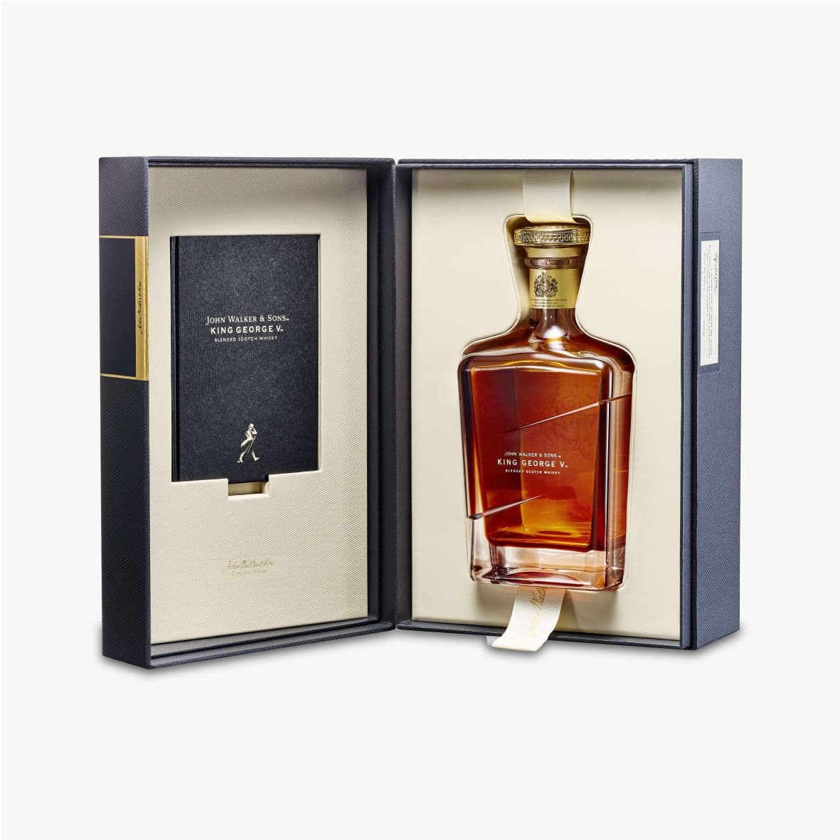 John Walker & Sons King George V Blended Scotch Whisky with an open box