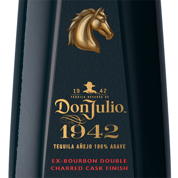 Bottle of Don Julio tequila, Ex Bourbon Double Charred Cask Finish - Close p